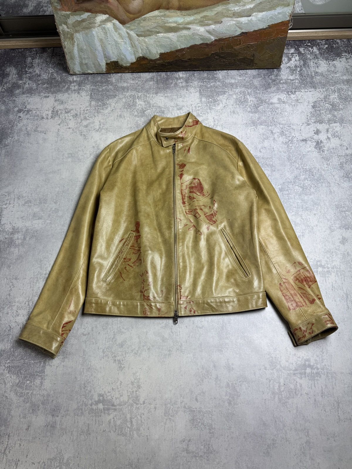 Blood Mays Moto Racing Y2K Prada Margiela Leather Jacket