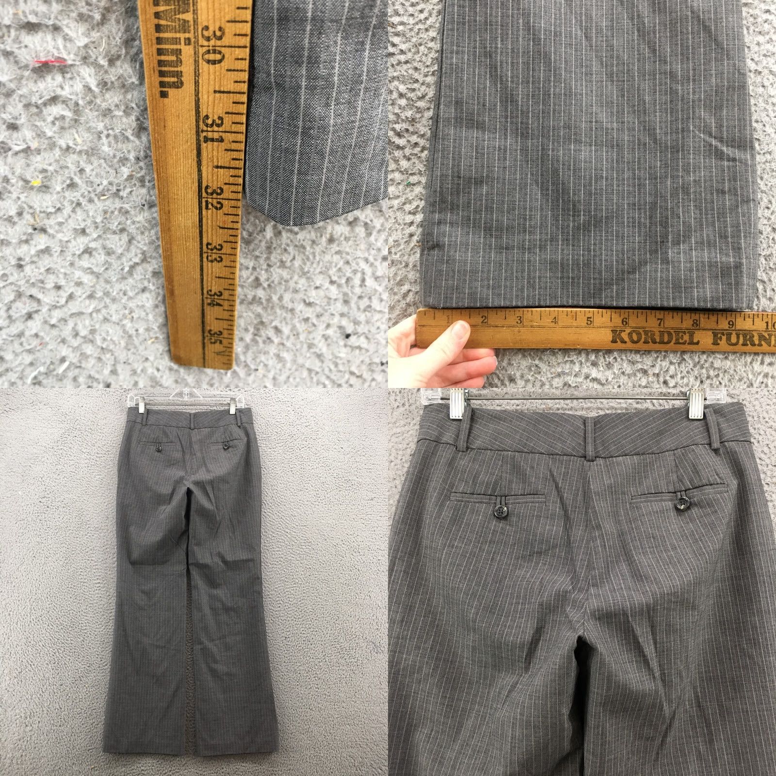 Banana Republic Banana Republic Martin Trouser Dress Pants Womens 6 Gray Striped Wool Blend Dress Pants Regular Rise Flat Front Pockets Casual Mens Womens Girls Boys Size 28" / US 6 / IT 42 - 8 Thumbnail