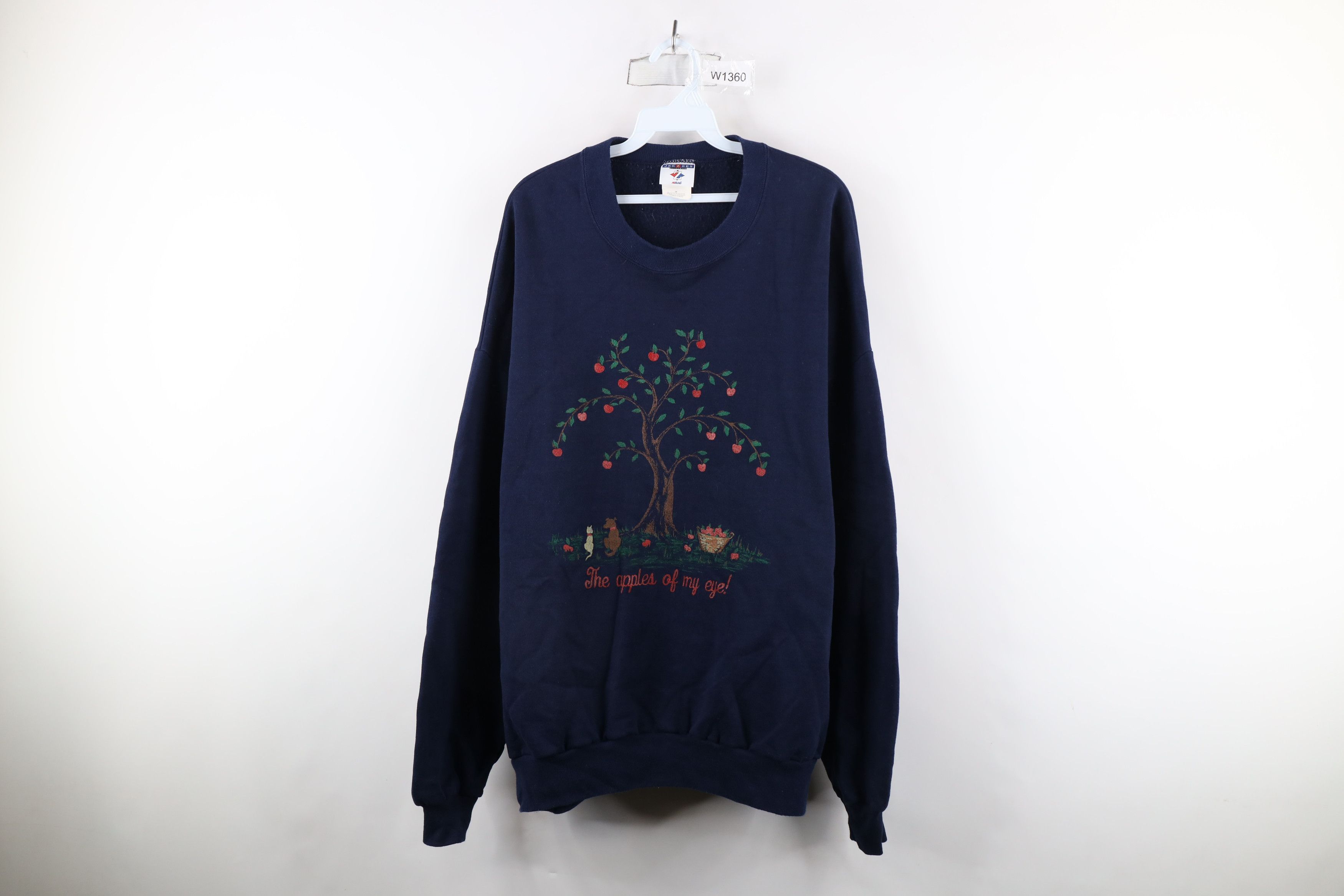 Vintage Vintage 90s Streetwear Dog Apple Tree Crewneck Sweatshirt Size XXL / US 16-18 / IT 52-54 - 1 Thumbnail