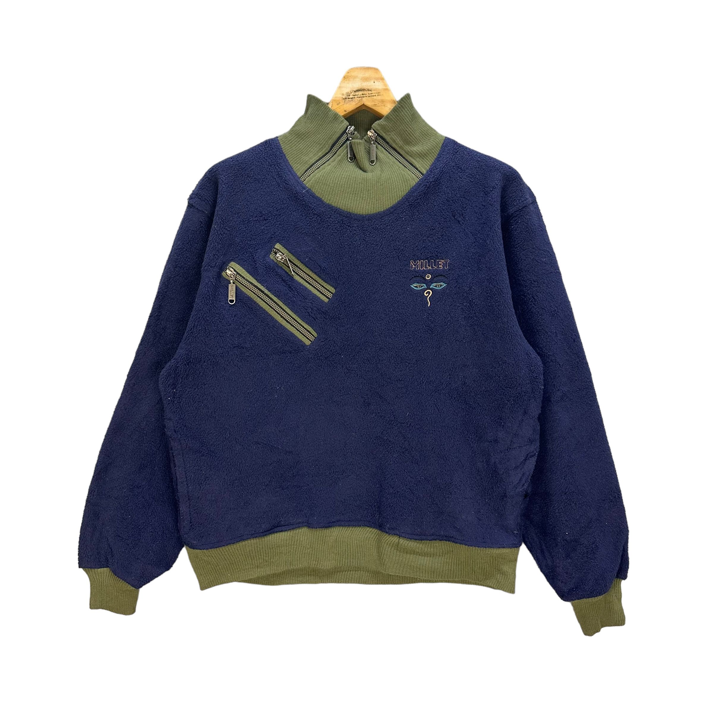 Japanese Brand MILLET NICE DESIGN FLEECE #8059-199 Size US S / EU 44-46 / 1 - 1 Thumbnail