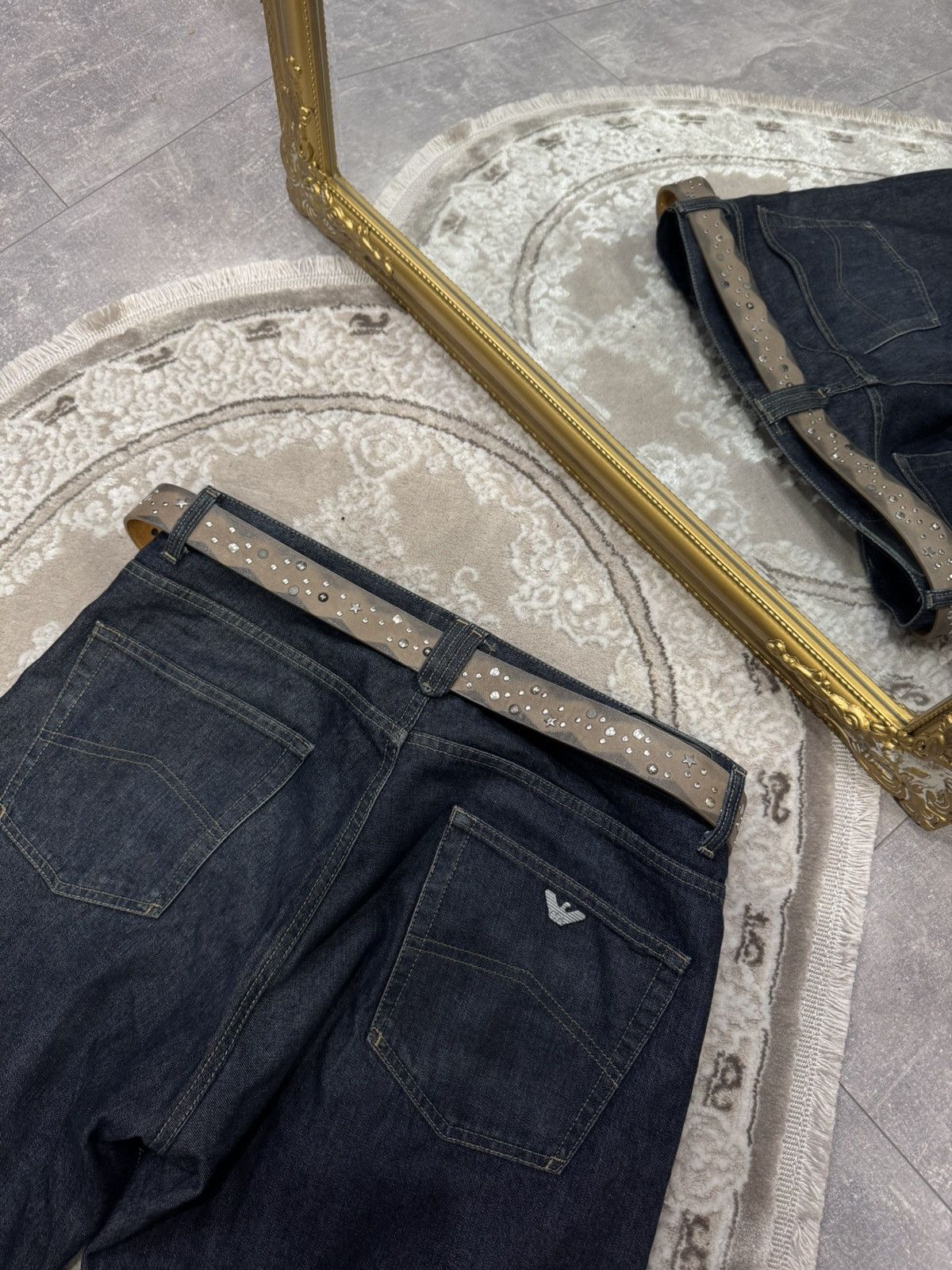 Japanese Brand 00’s NUMBER NINE STYLE WESTERN LEATHER RARE Y2K BELT VINTAGE Size ONE SIZE - 2 Thumbnail