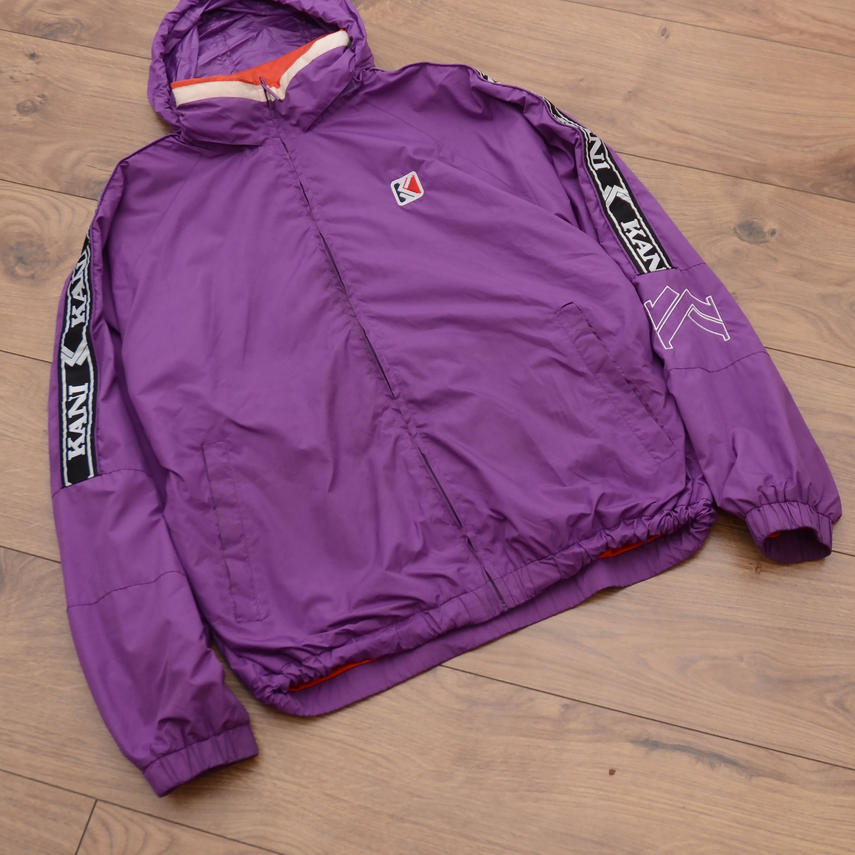 Karl Kani Karl Kani Retro Tape Track Jacket Big Logo Hooded Zip Vintag Size US L / EU 52-54 / 3 - 7 Thumbnail
