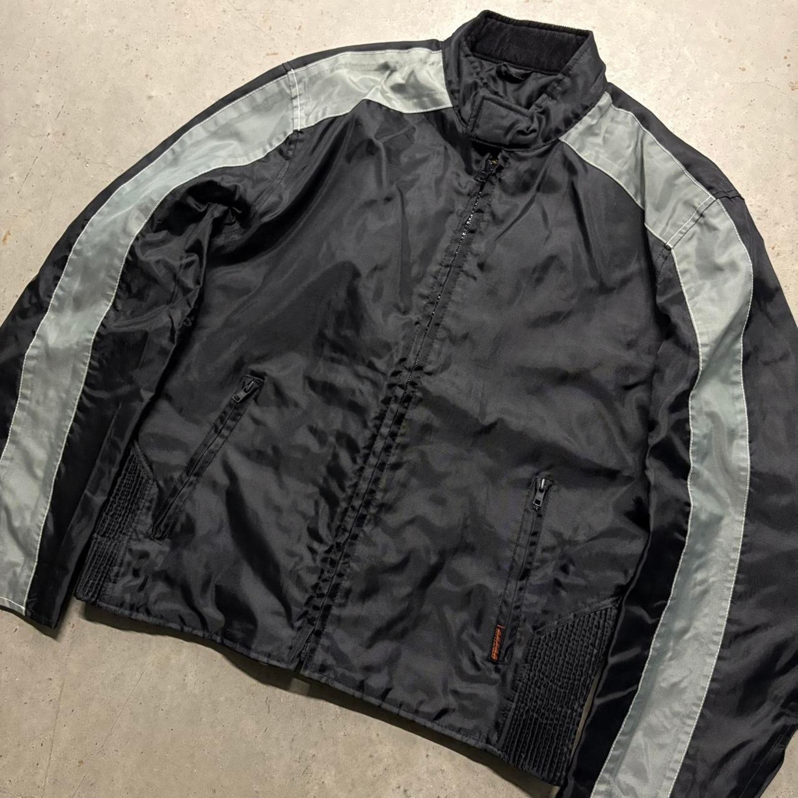Crazy Vintage Y2K Hot Leathers Striped Moto Racing Jacket