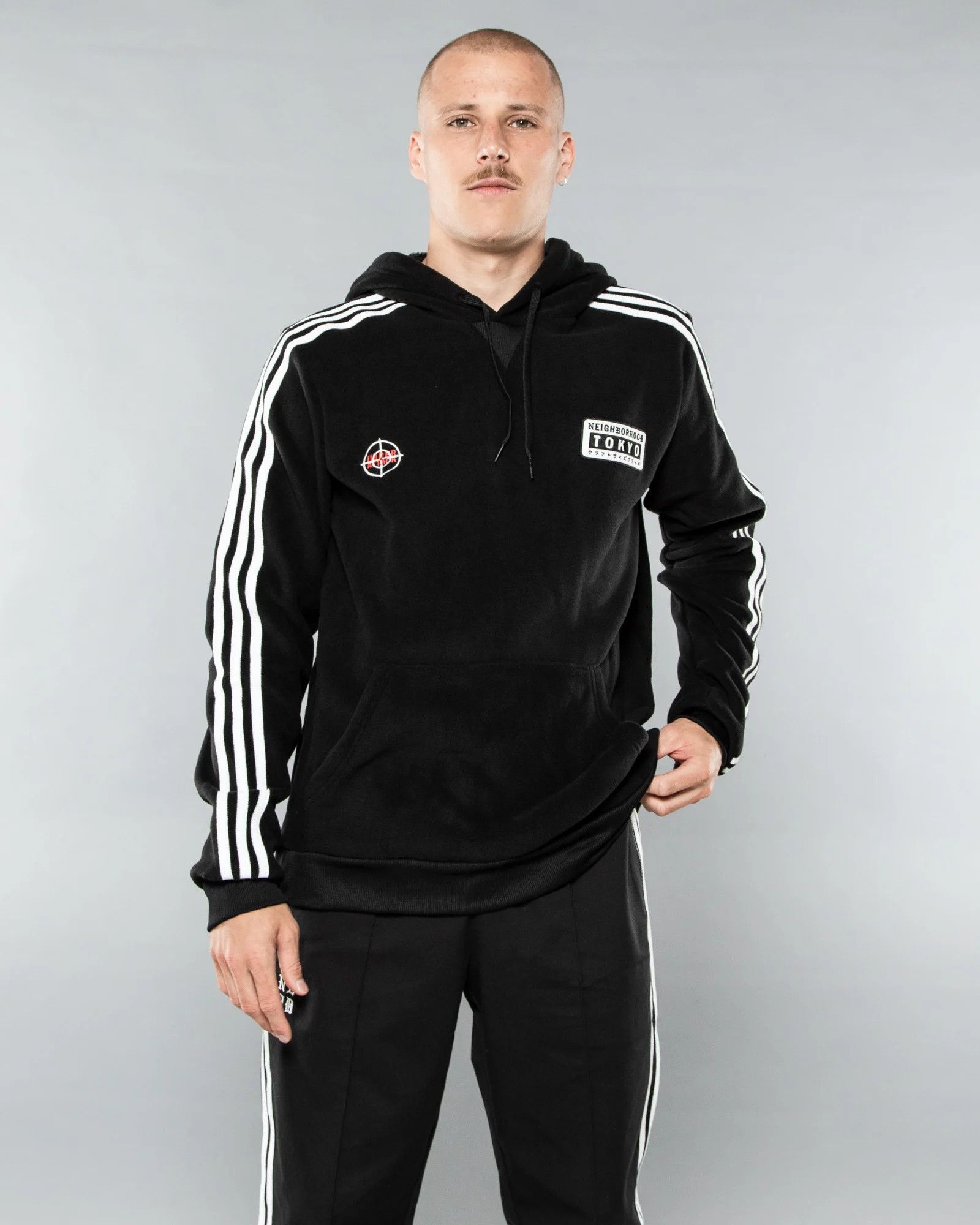 Adidas × Neighborhood Adidas Neighborhood NBHD Hoodie Fleece Tokyo Hoody Big Logo Size US L / EU 52-54 / 3 - 1 Thumbnail