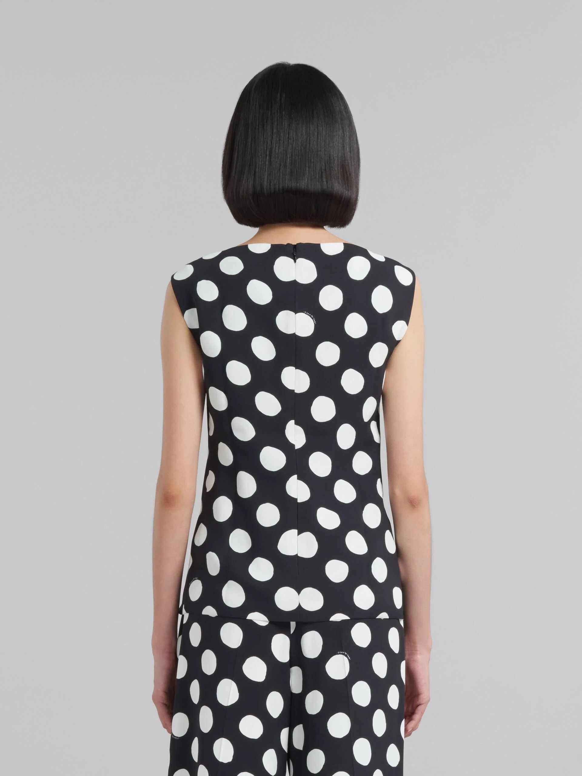 Marni o1w1db10824 Polka Dot Sleeveless Top in Black White Size L / US 10 / IT 46 - 4 Thumbnail
