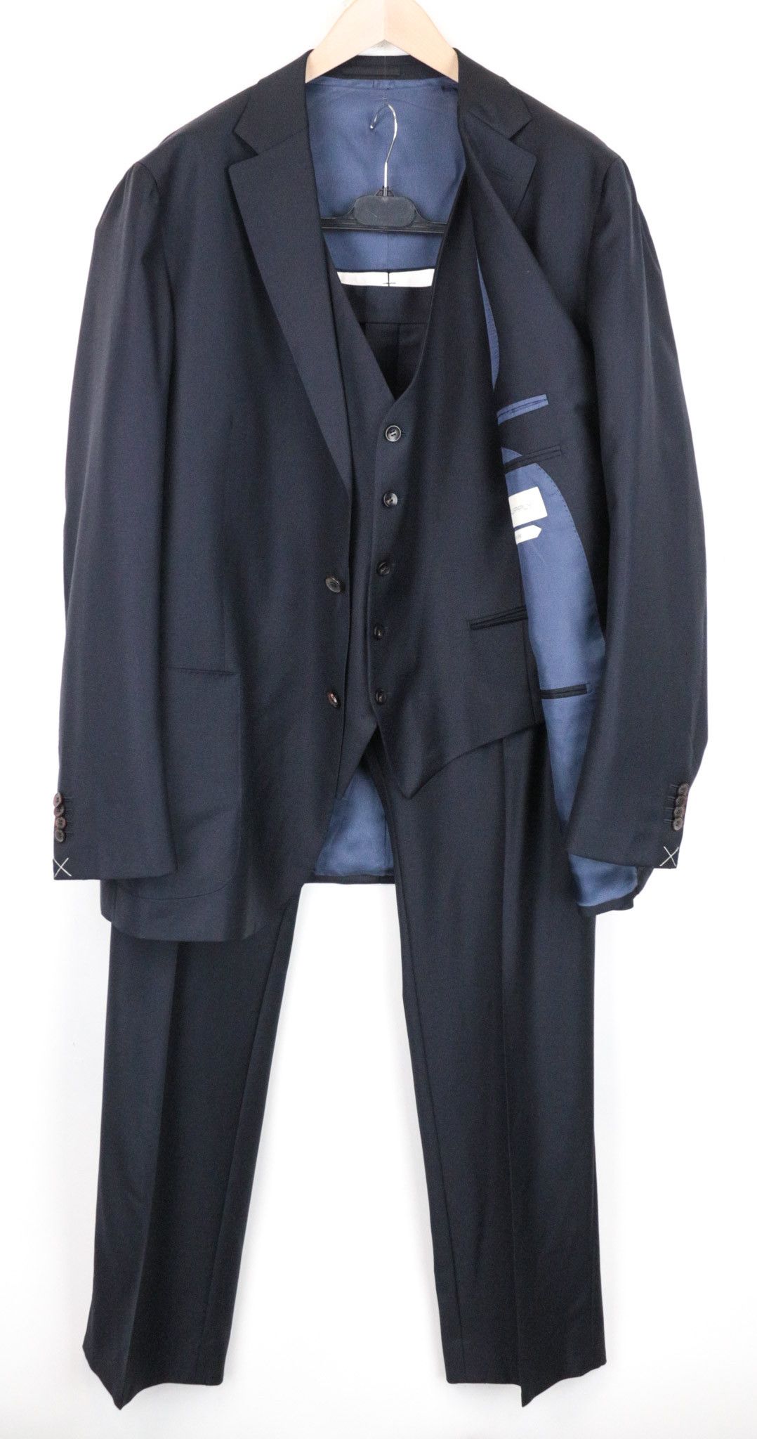 image of Suitsupply Havana Uk54R Blue Wool 3 Piece Suit 68413, Men's