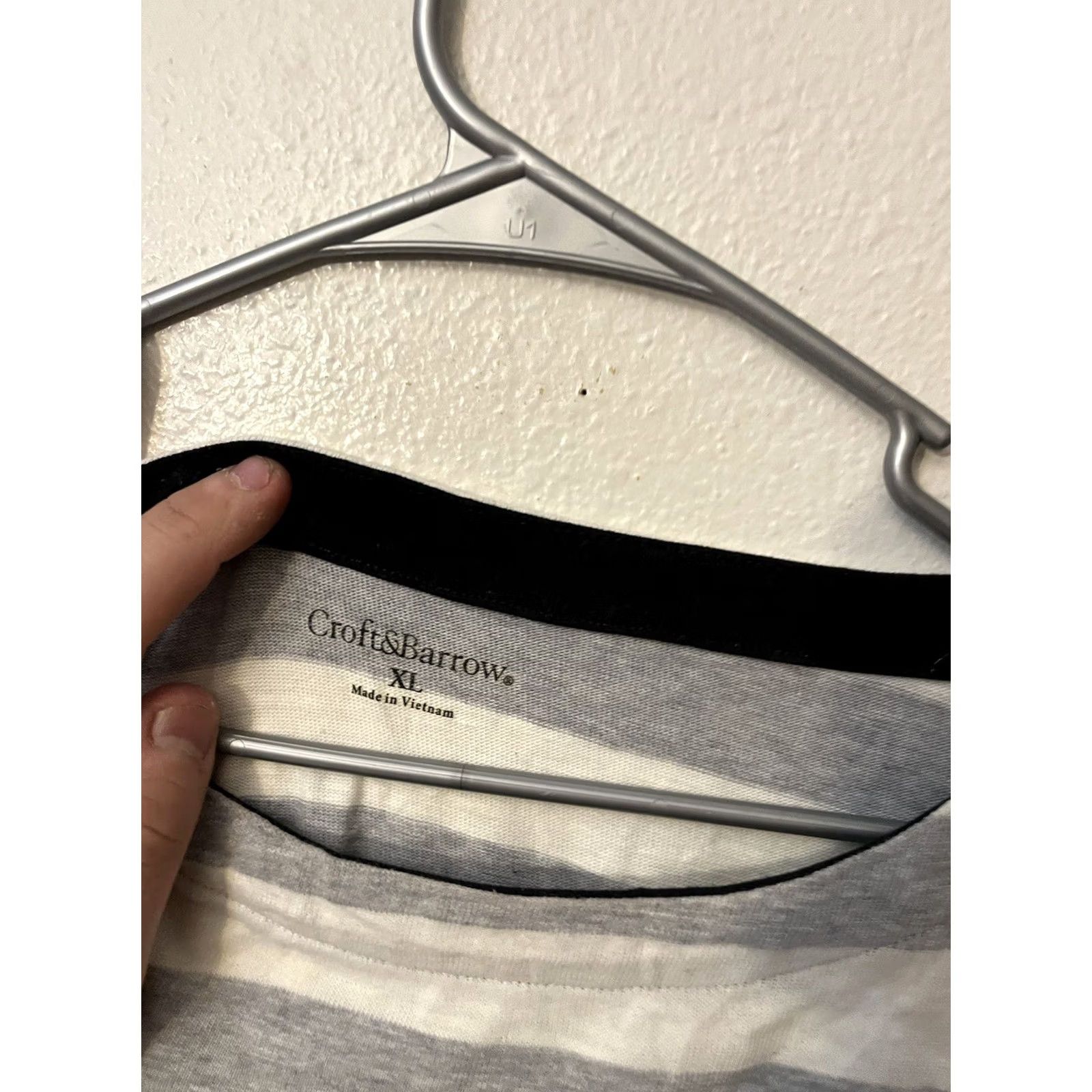 Croft & Barrow Croft & Barrow Women's Black White Gray Striped Long Sleeve Round Neck Top XL Size XL / US 12-14 / IT 48-50 - 2 Thumbnail