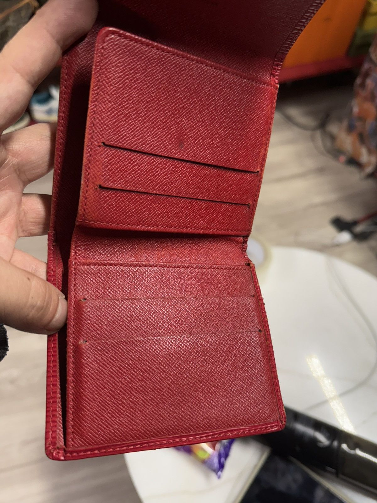 Louis Vuitton Red Epi Leather Wallet Preowned