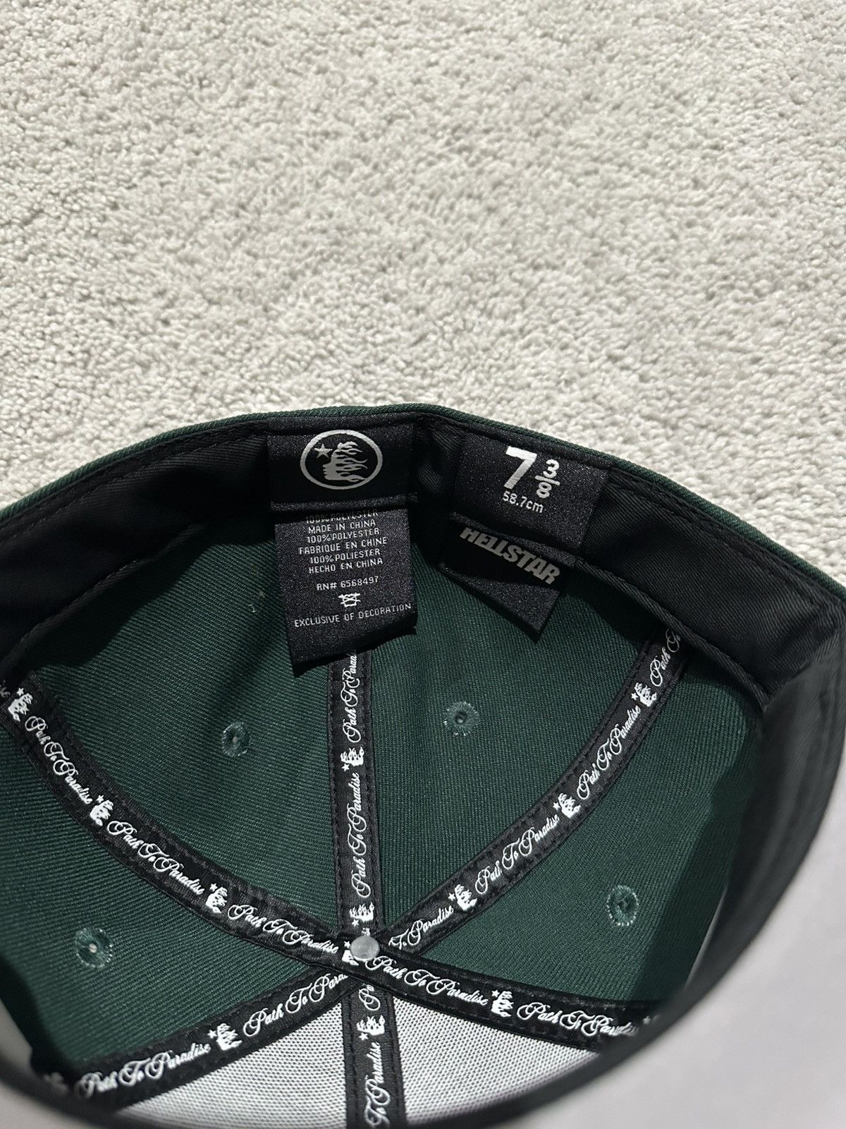 HELLSTAR Hellstar Green and Yellow Fitted Baseball Hat 7 3/8 Size ONE SIZE - 8 Thumbnail