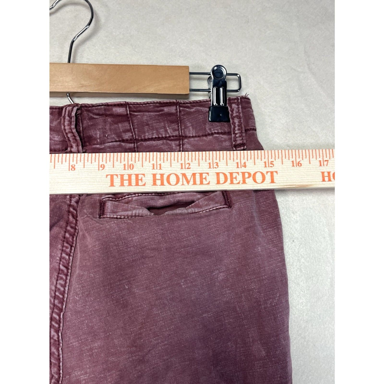 Vintage Anthropologie Pilcro Demilune Boot Utility Flare Pants Plum 00 Women Size 24" / US 00 / IT 34 - 3 Thumbnail