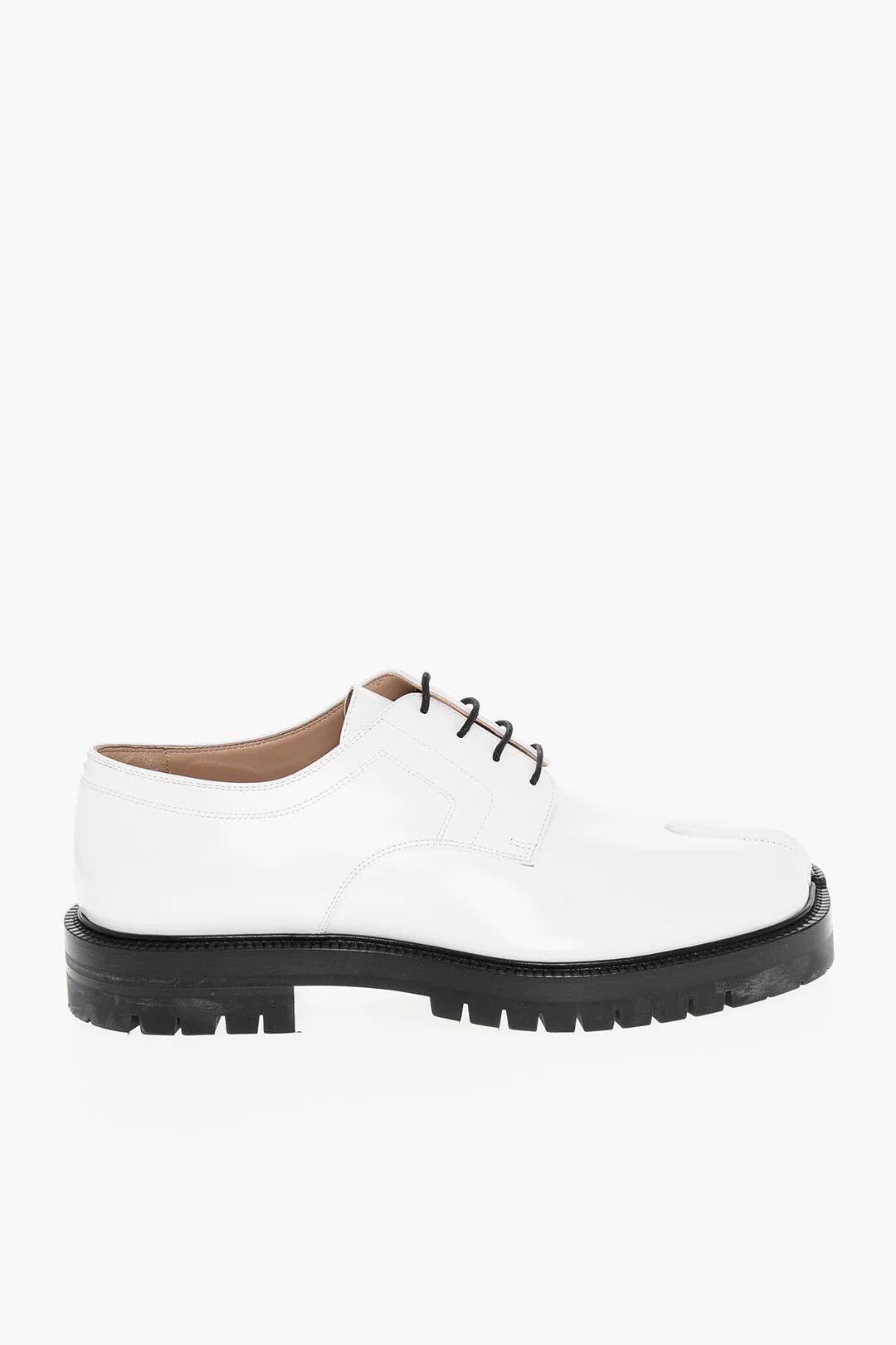 Maison Margiela og1mm0326 Leather Derby Tabi Shoes in White Size US 11 / EU 44 - 1 Thumbnail