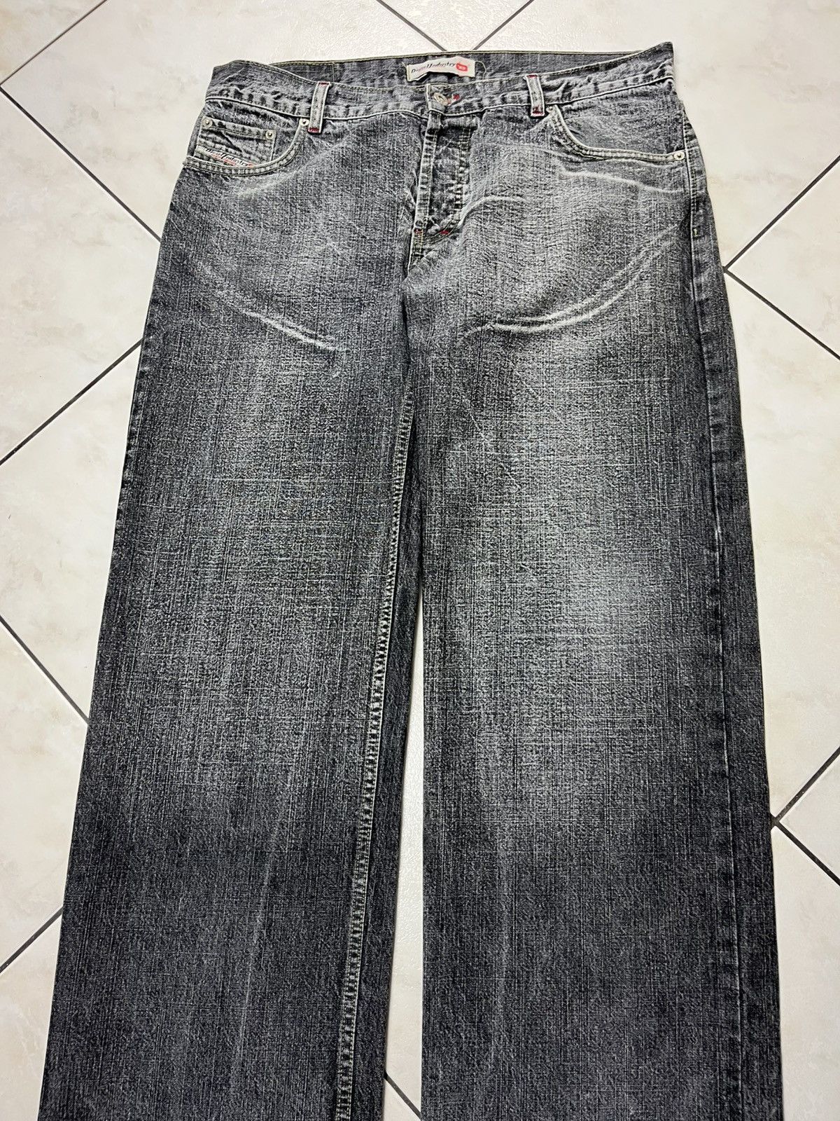 Diesel × Vintage Vintage Diesel baggy distressed denim y2k wide pants washed Size US 36 / EU 52 - 4 Thumbnail