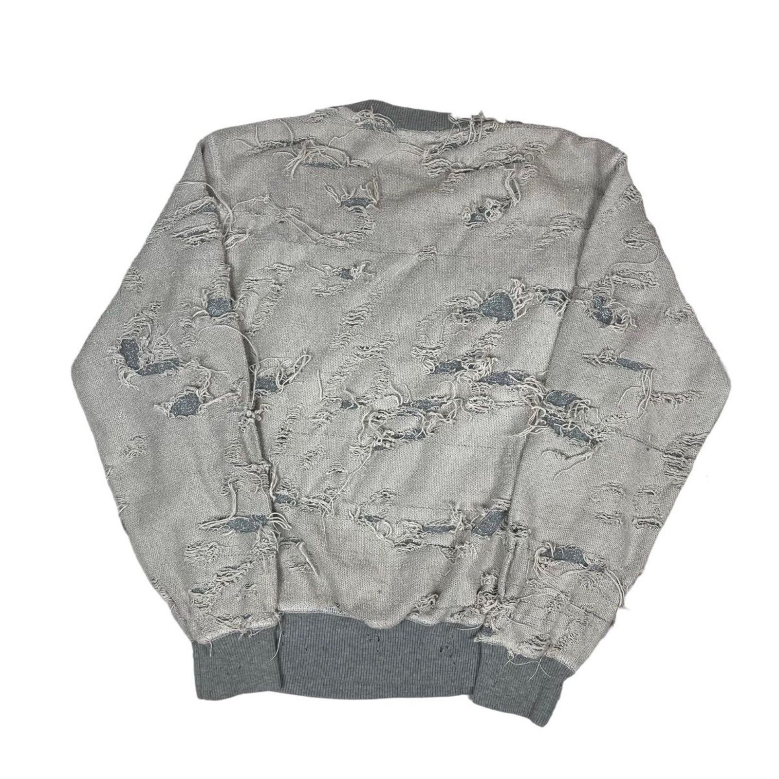 Diesel Diesel FELPA Women's Gray Crew Neck Ripped Sweatshirt Size M / US 6-8 / IT 42-44 - 9 Thumbnail