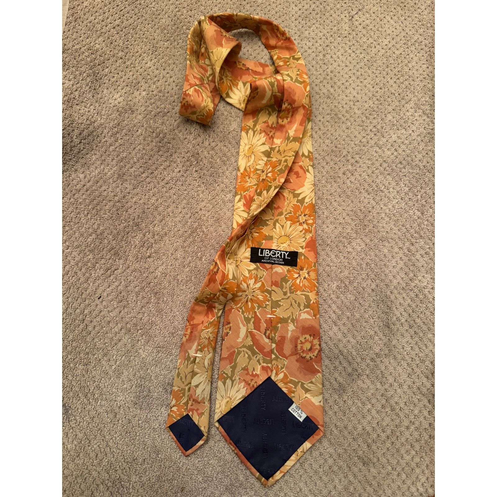 Liberty London Liberty of London Beautiful Archival Design Peach Floral Tie Size ONE SIZE - 2 Thumbnail