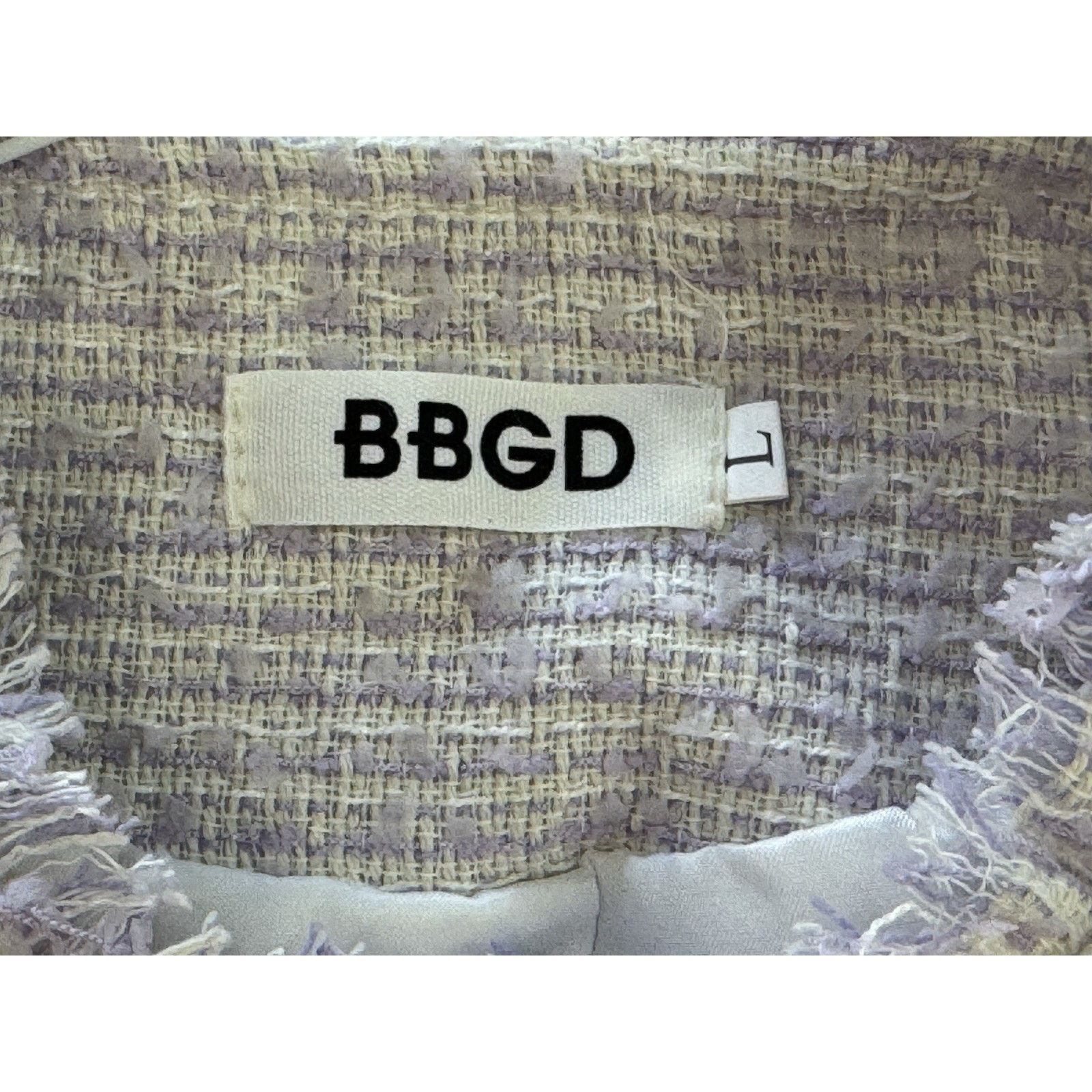 Other BBGD Lavender Tweed Fringe Designer Blazer Jacket Button L Size L / US 10 / IT 46 - 10 Thumbnail