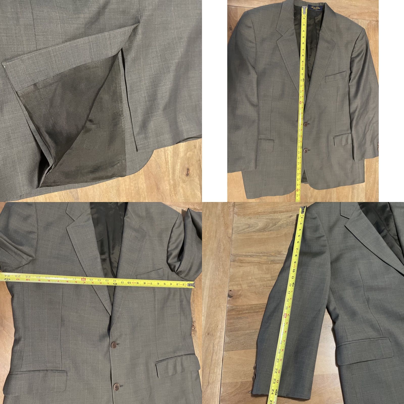 Brooks Brothers BROOKS BROTHERS Windowpane Plaid Sport Jacket Men’s 46L Green Wool Blazer Coat Size 46R - 8 Thumbnail