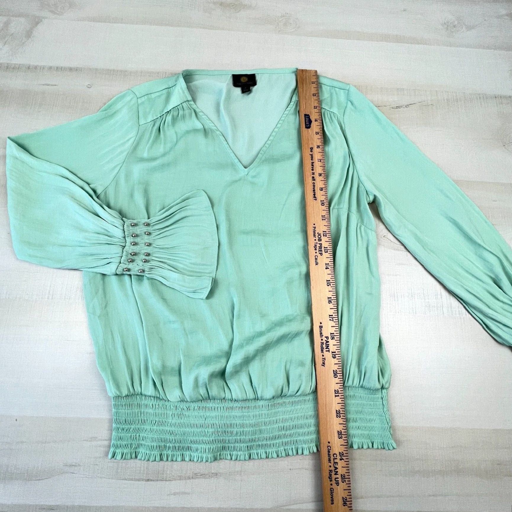 JM Collection JM Collection Women's Green Balloon Sleeve Blouse Long Sleeve Small Size S / US 4 / IT 40 - 7 Thumbnail