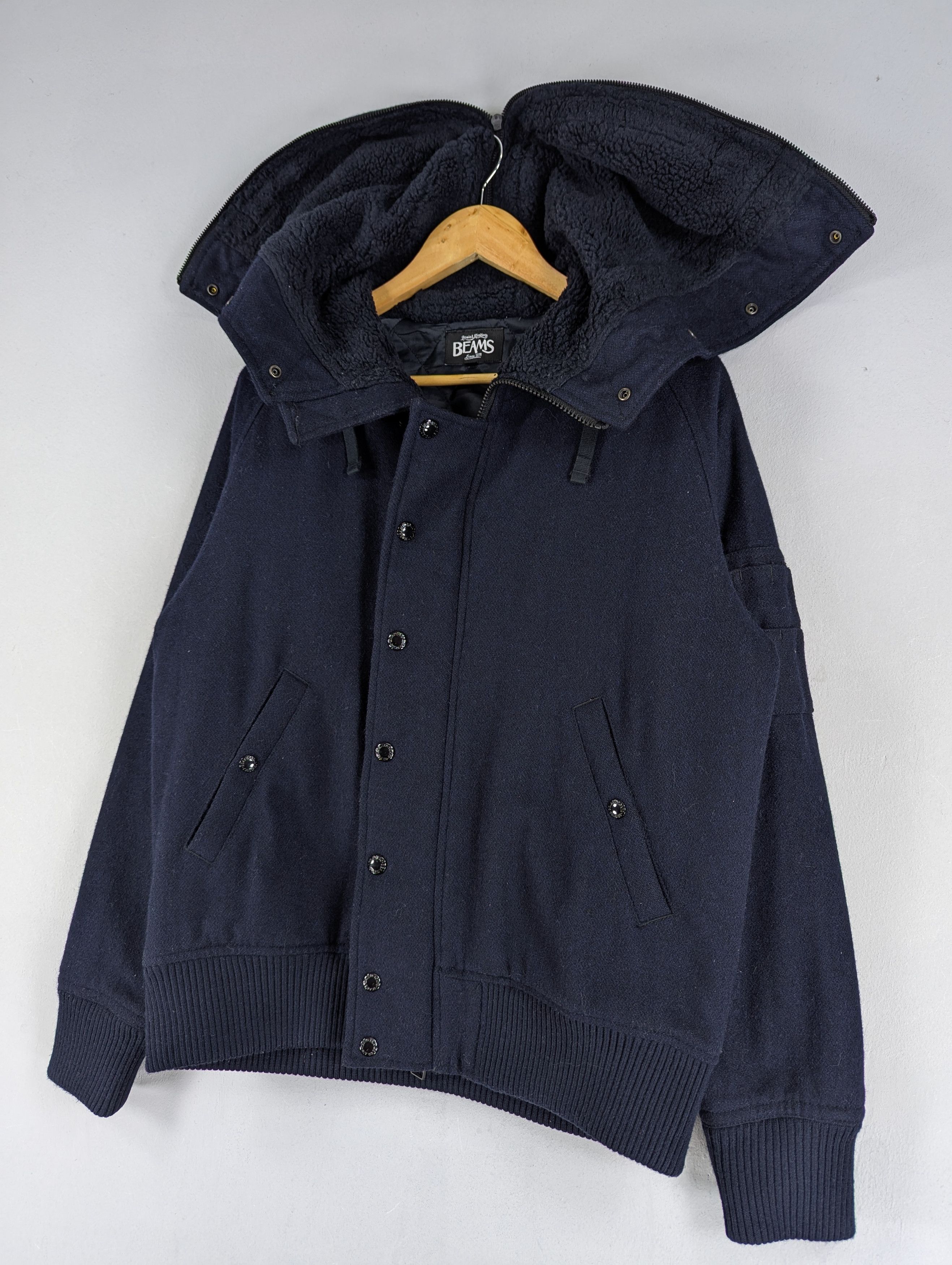 Beams Plus Japanese Brand Beams Quilted Lined Wool Hoodie Jacket Size US L / EU 52-54 / 3 - 2 Thumbnail
