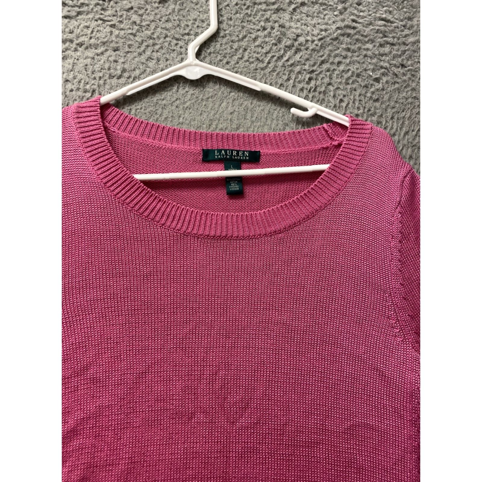 Ralph Lauren Lauren Ralph Lauren Sweater Women's Large Hot Pink Pullover 47-78 Size L / US 10 / IT 46 - 3 Thumbnail