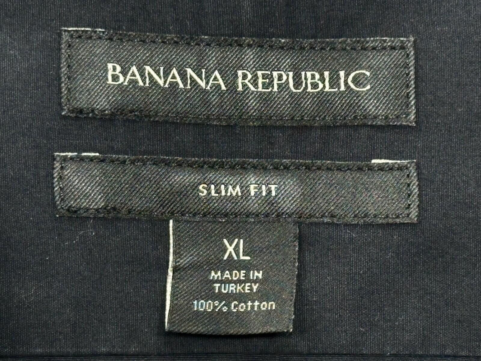 Banana Republic Banana Republic 100% Cotton Slim Fit Button Up Black Mens XL Size US L / EU 52-54 / 3 - 6 Thumbnail