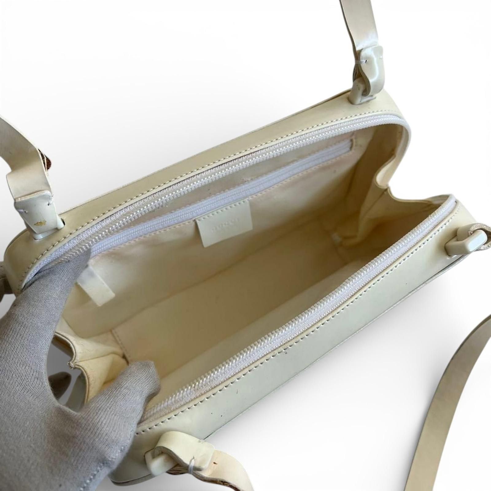 Gucci Gucci - White Patent Leather Shoulder Bag Tom Ford Size ONE SIZE - 5 Thumbnail