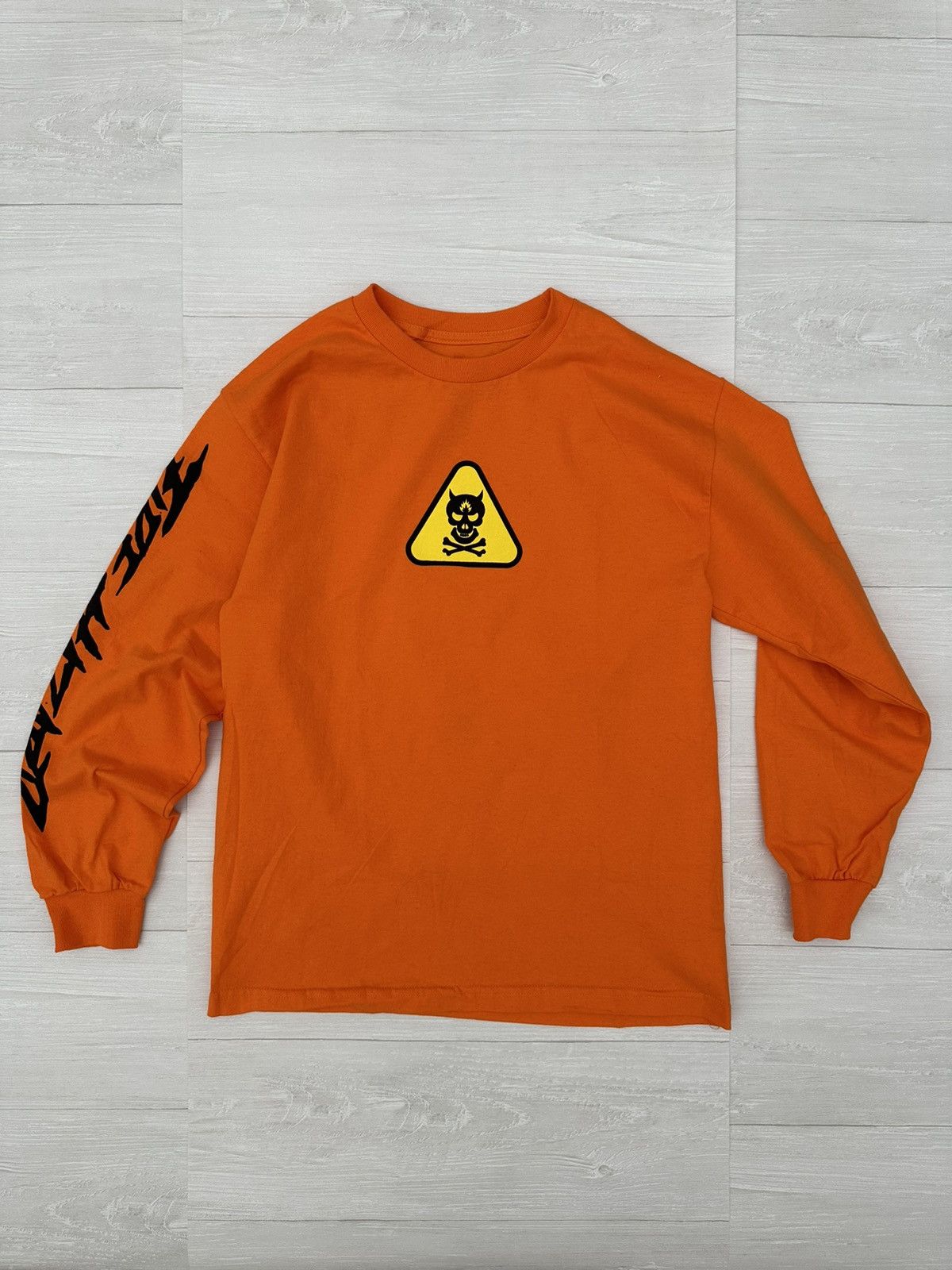 Gnarcotic Orange Radioactive Danger Warning Sign Logo Tee