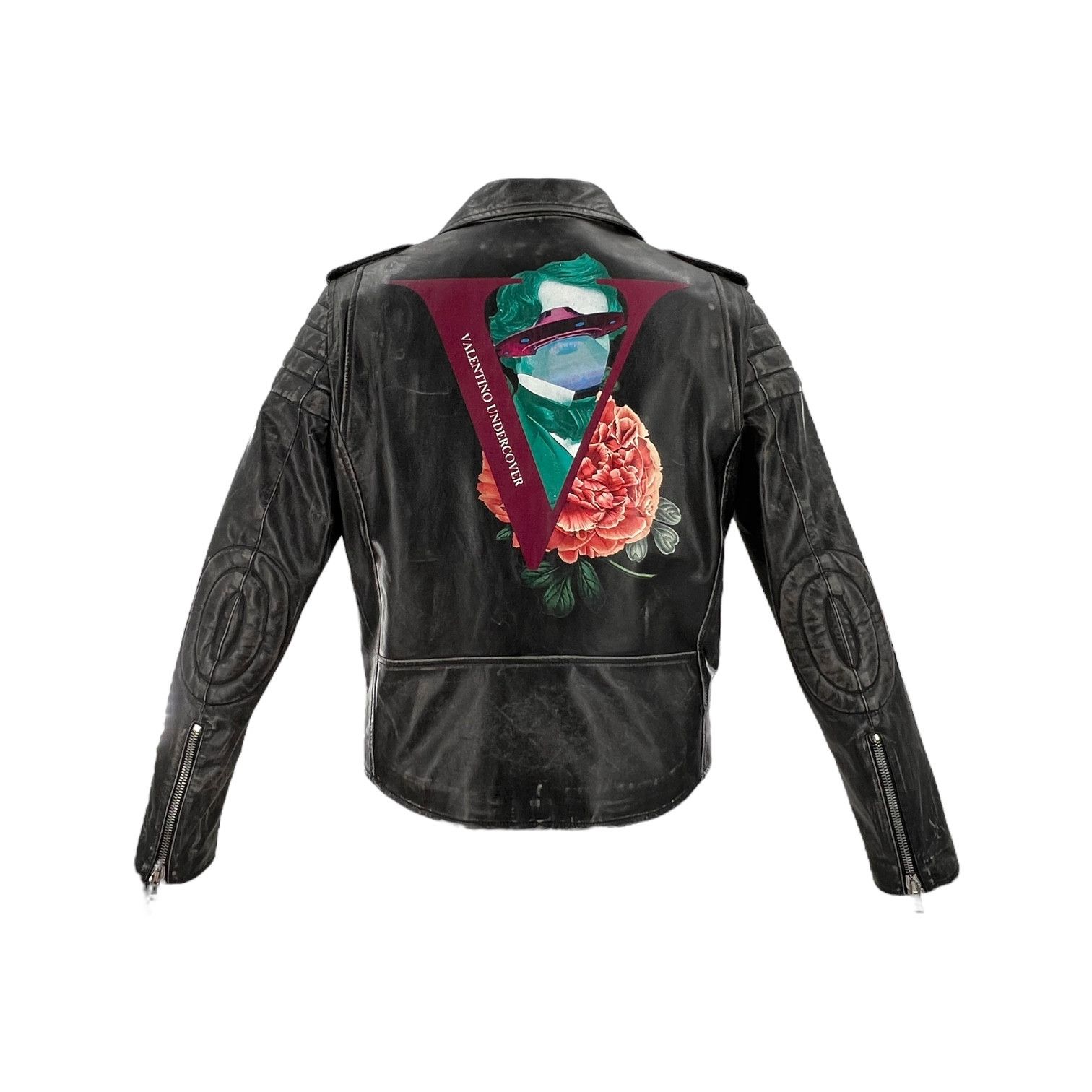 Undercover × Valentino Valentino x Undercover Tattooed Biker Jacket In Grey 50/L Size US L / EU 52-54 / 3 - 3 Thumbnail