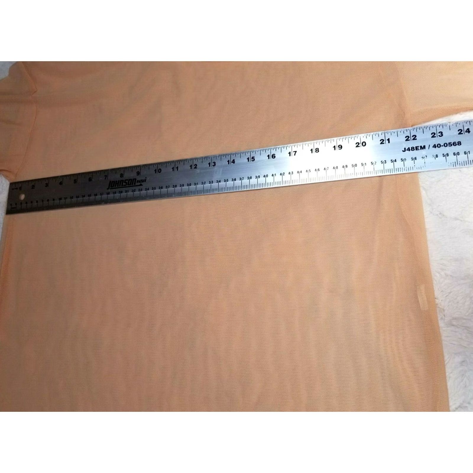 Zara Zara Trafaluc Womens Sheer Tee Top Large Peach Crew Neck Short Sleeve Casual Size L / US 10 / IT 46 - 4 Thumbnail