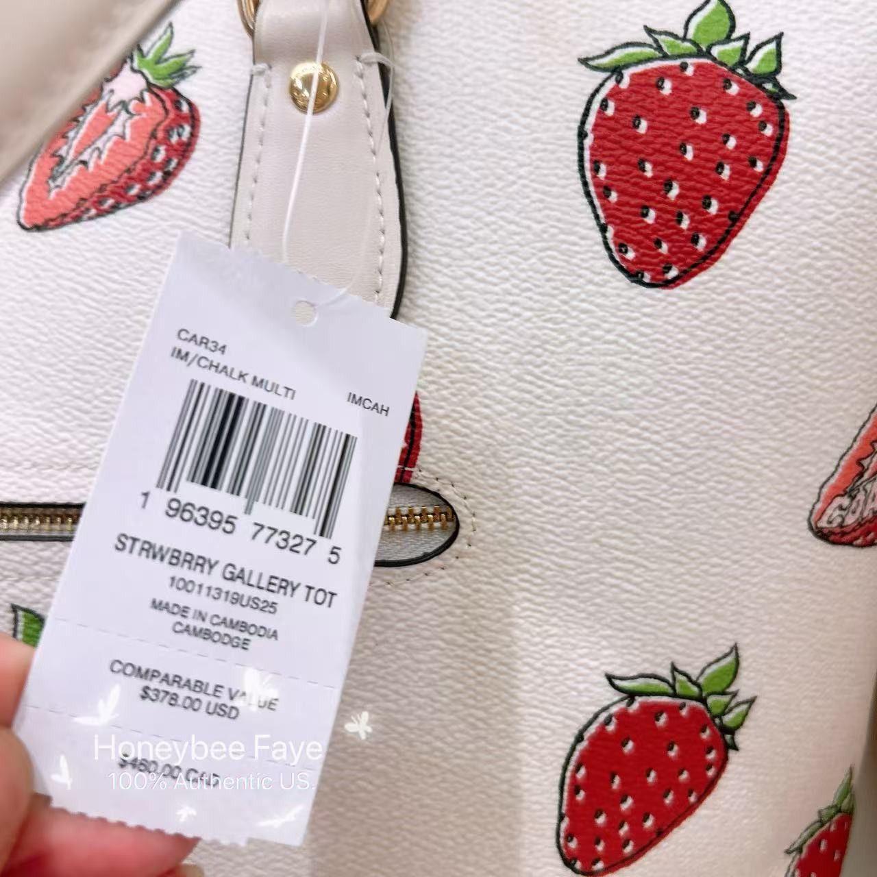 Coach Gallery Tote Bag With Strawberry Print CAR34 Size ONE SIZE - 4 Thumbnail