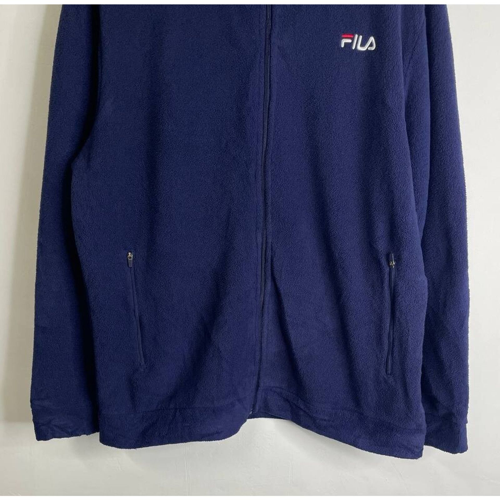 Fila Vintage FILA Navy Blue Full Zip Fleece Jacket Size XL Size US XL / EU 56 / 4 - 2 Thumbnail