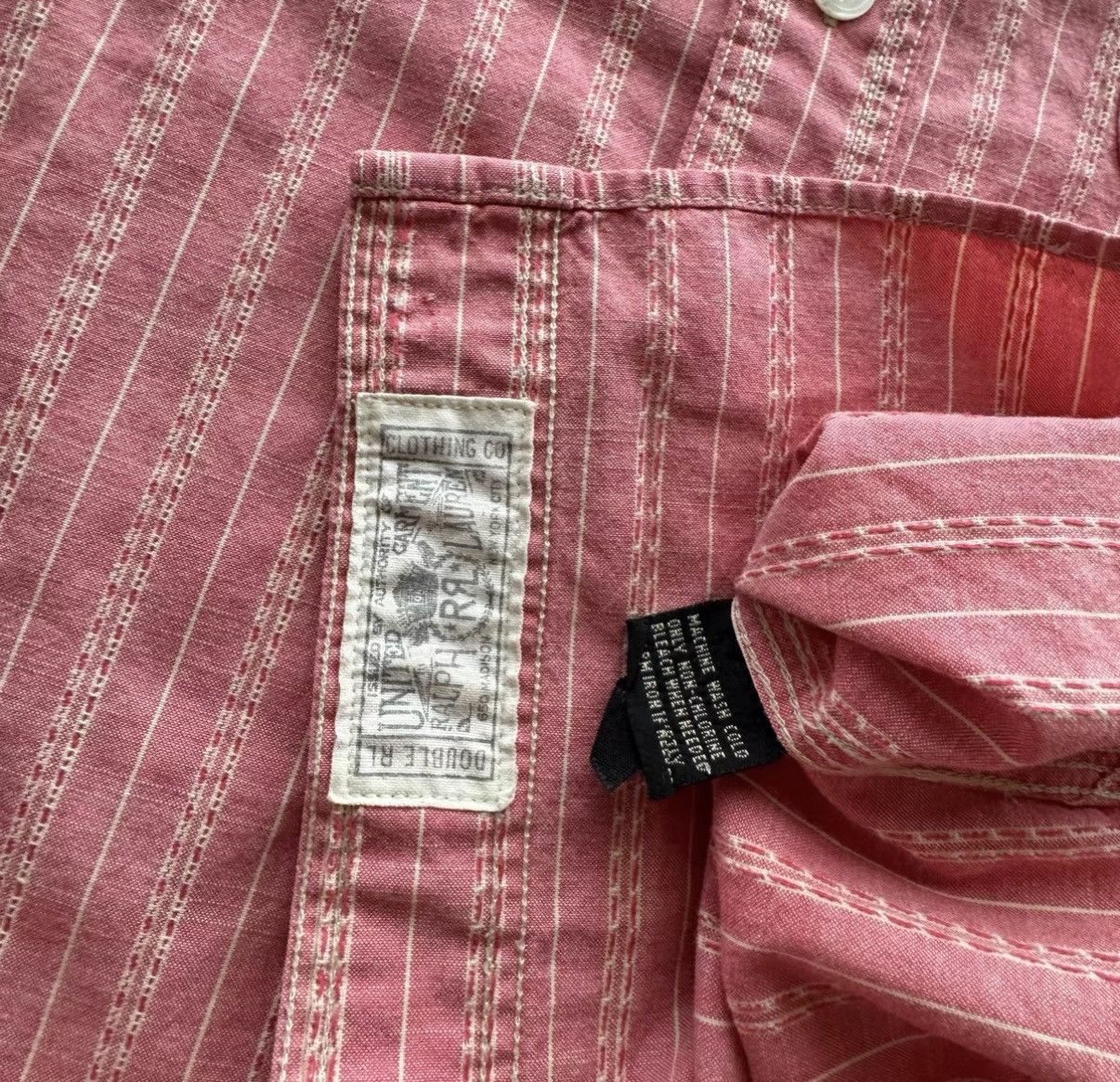 RRL Ralph Lauren RRL Ralph Lauren Double RL Pink Stripe Shirt K22 Size US M / EU 48-50 / 2 - 6 Thumbnail