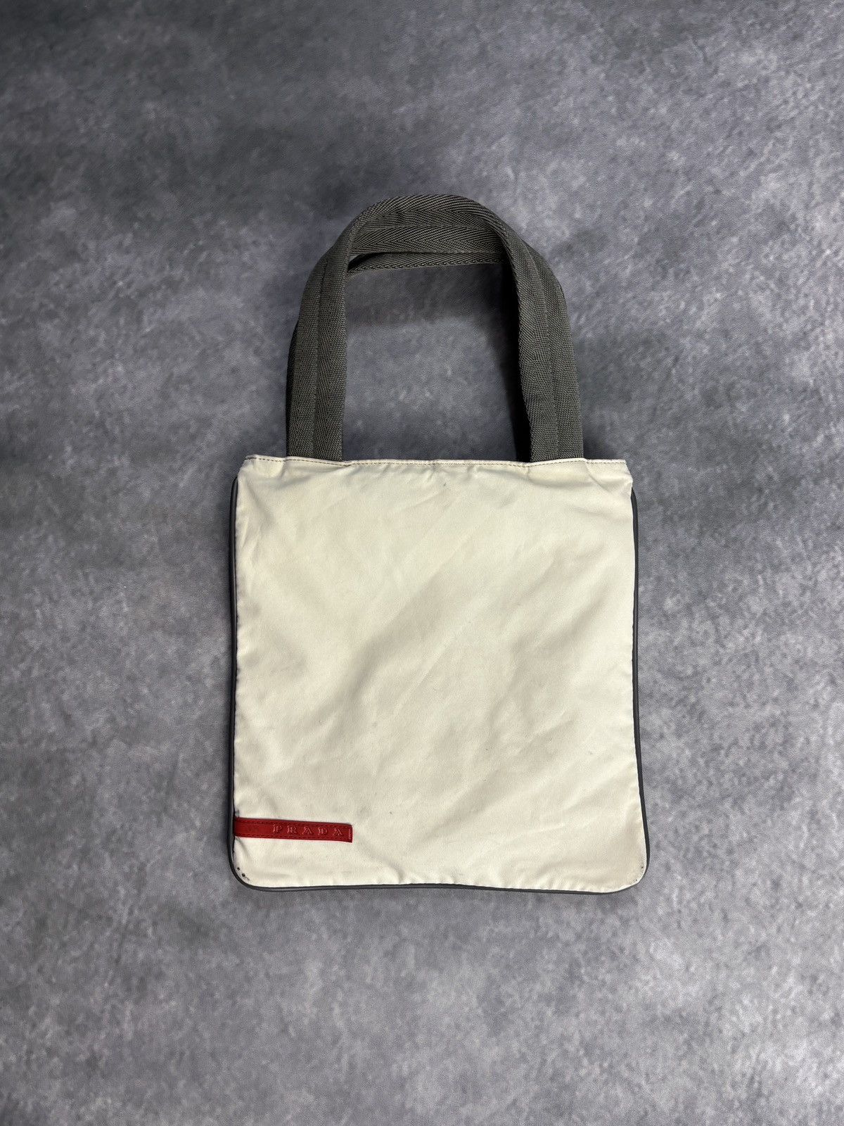 Prada Sport Bag Nylon Tote 99 2000S S/s Linea Rossa in Beige, Men's