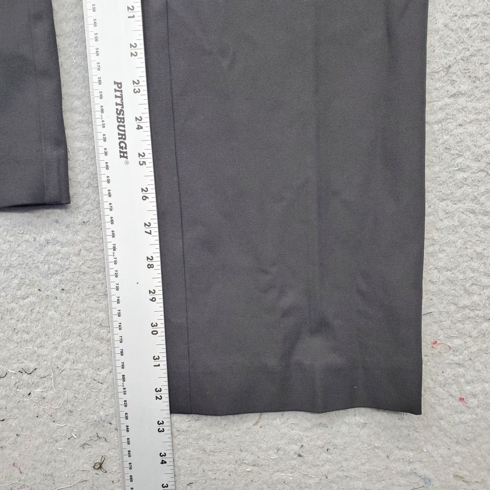 Vintage Chico's Dress Pants Women 10 Tall Black Cotton Flat Front Oxford Formal Straight Leg Womens Size 10T Pants Size 32" / US 10 / IT 46 - 4 Thumbnail