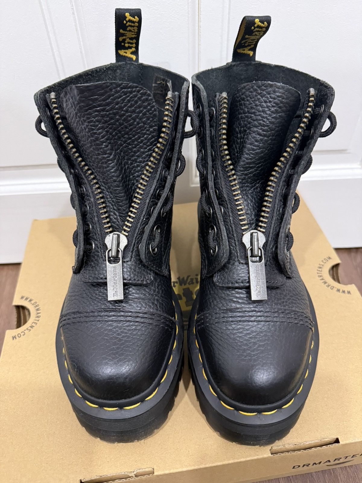 Dr. Martens Dr. Martens Milled Nappa Leather Platform Boots Size US 5 / IT 35 - 8 Thumbnail