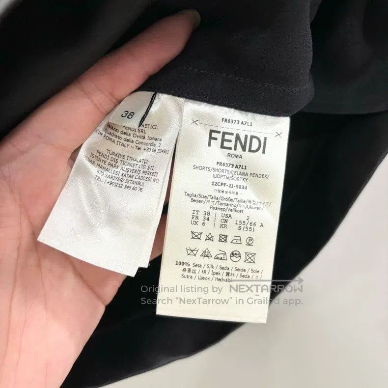 Fendi Fendi Black A Line Mulberry Silk High Waisted Shorts Size 25" / US 0 / IT 36 - 4 Thumbnail