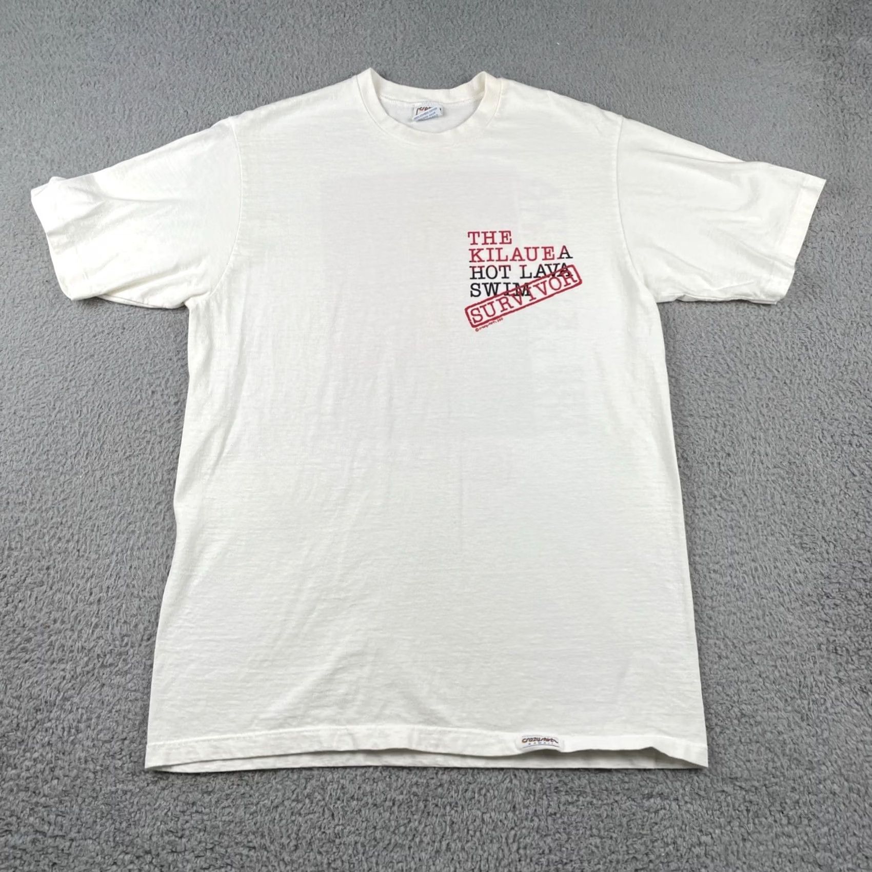 Vintage VINTAGE Crazy Shirts T-Shirt White L Men's USA 90s Hawaiian Beach Art Short Sleeve Crew Neck Cotton Size US L / EU 52-54 / 3 - 7 Thumbnail