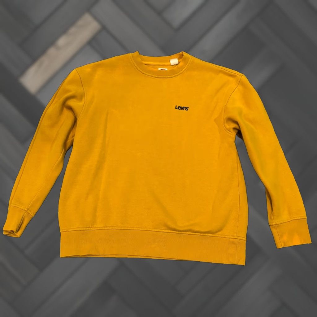 Levi's VINTAGE Levi's Crew Neck Sweatshirt Mens Small Yellow Long Sleeve Pullover Fleece FLAW Size US S / EU 44-46 / 1 - 1 Thumbnail