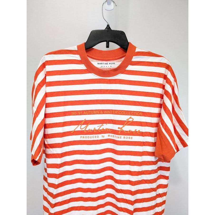 Martine Rose o1rshd1 Oversized Stripe Tee in Orange/White Size US M / EU 48-50 / 2 - 4 Thumbnail