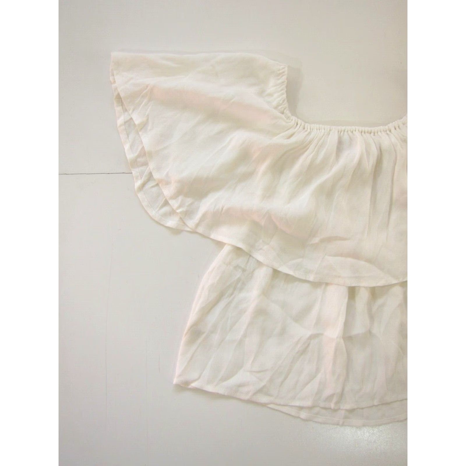 Vintage Holding Horses Blouse White 100% Rayon Off Shoulder Scoop Neck Tunic Small Size S / US 4 / IT 40 - 4 Thumbnail