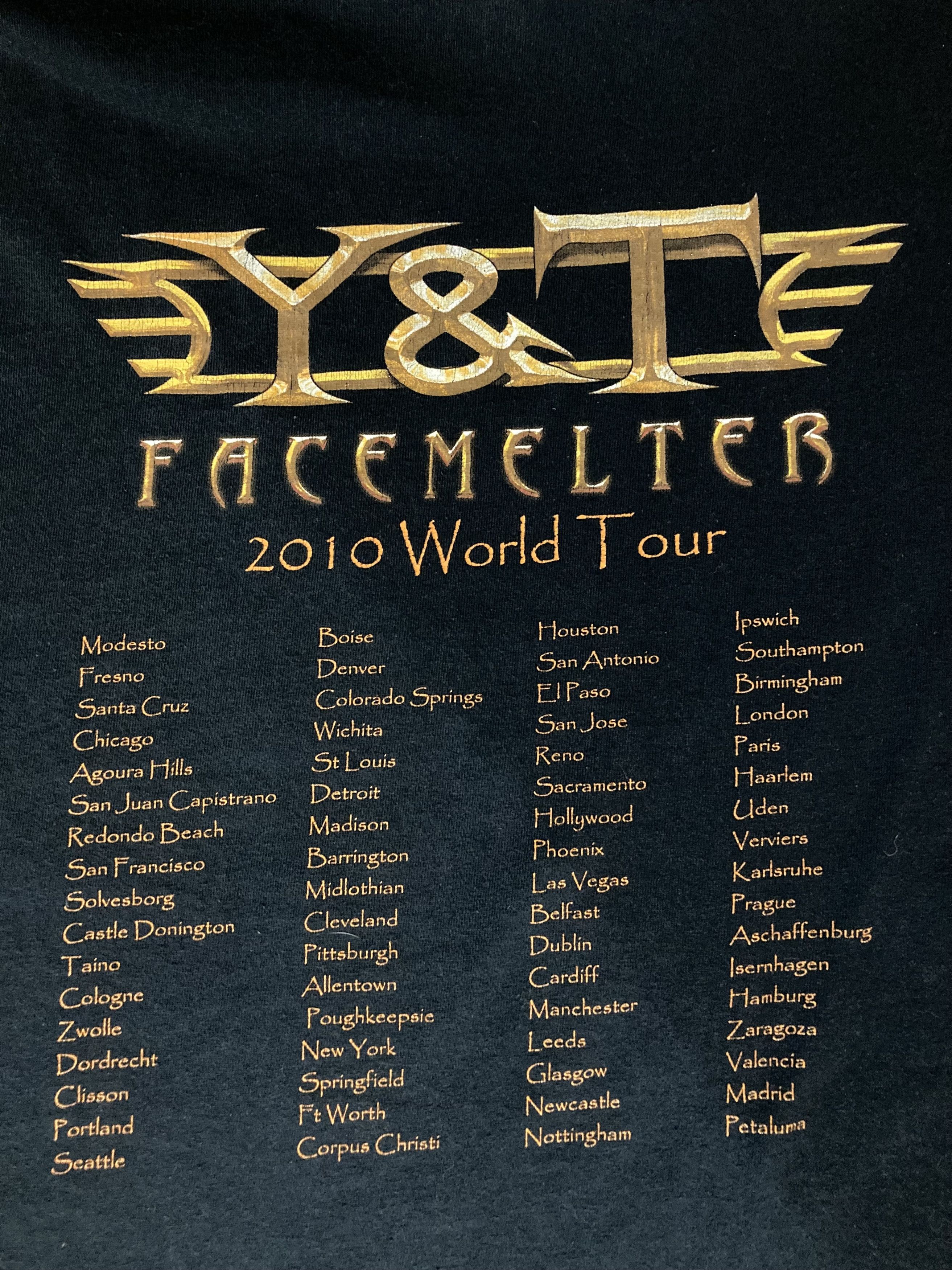 Band Tees Y&T Facemelter 2010 World Tour Concert Band t shirt Size US XXL / EU 58 / 5 - 7 Thumbnail