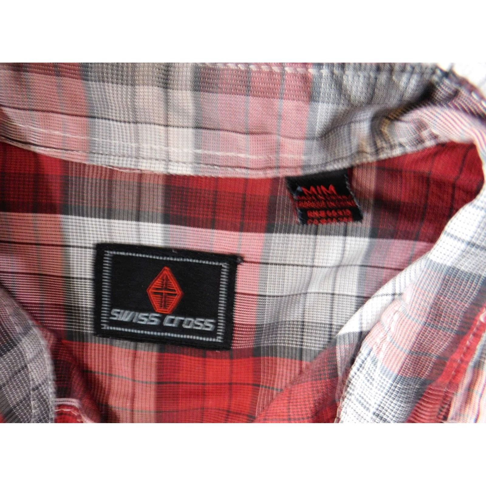 Vintage Swiss Cross Shirt Mens Medium Red Plaid Button-Down Casual Size US M / EU 48-50 / 2 - 5 Thumbnail