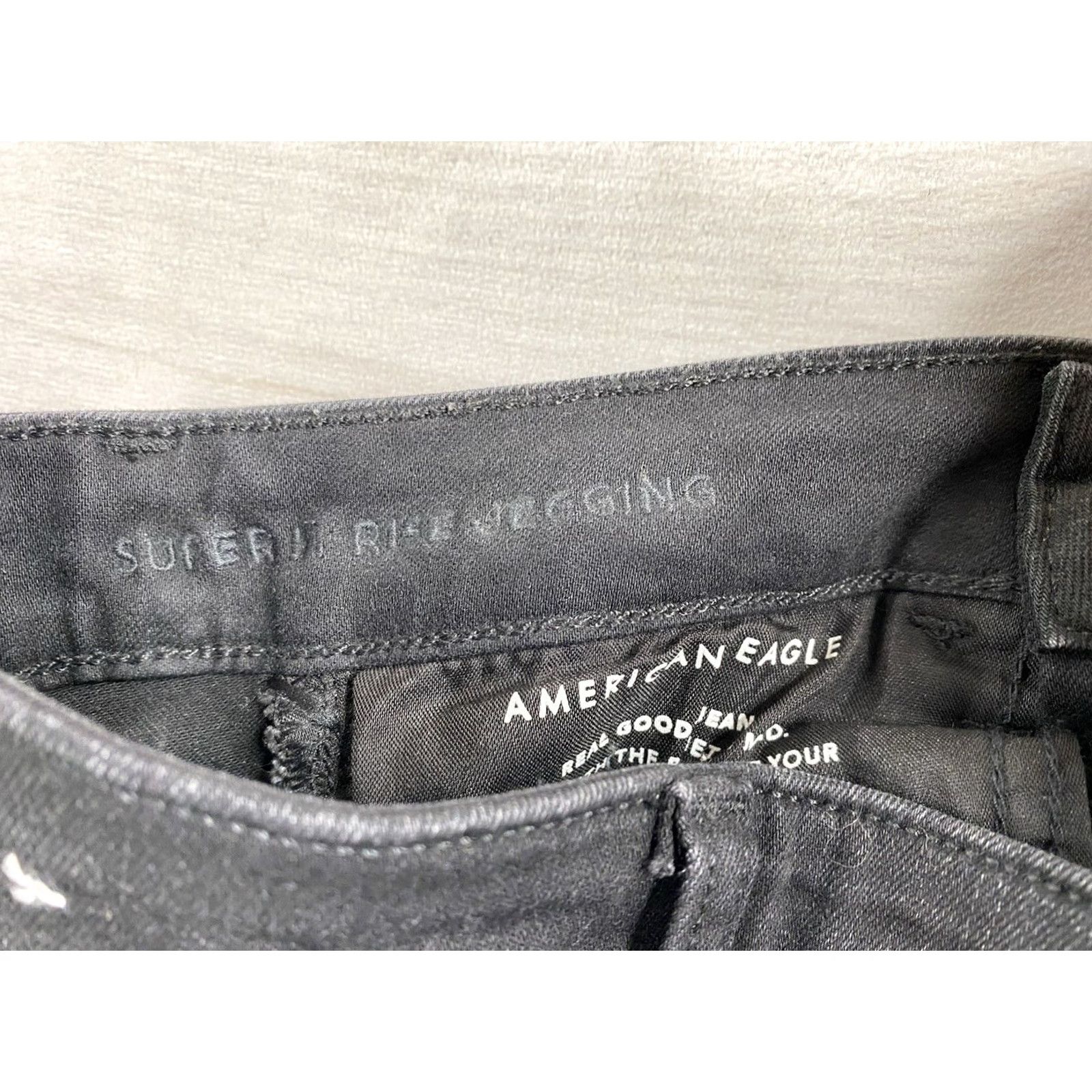 American Eagle Outfitters American Eagle Outfitters Jeans Womens 6P Black High Rise Jegging Slim 5-Pocket Distressed Denim Jeans Womens Size 28" / US 6 / IT 42 - 7 Thumbnail