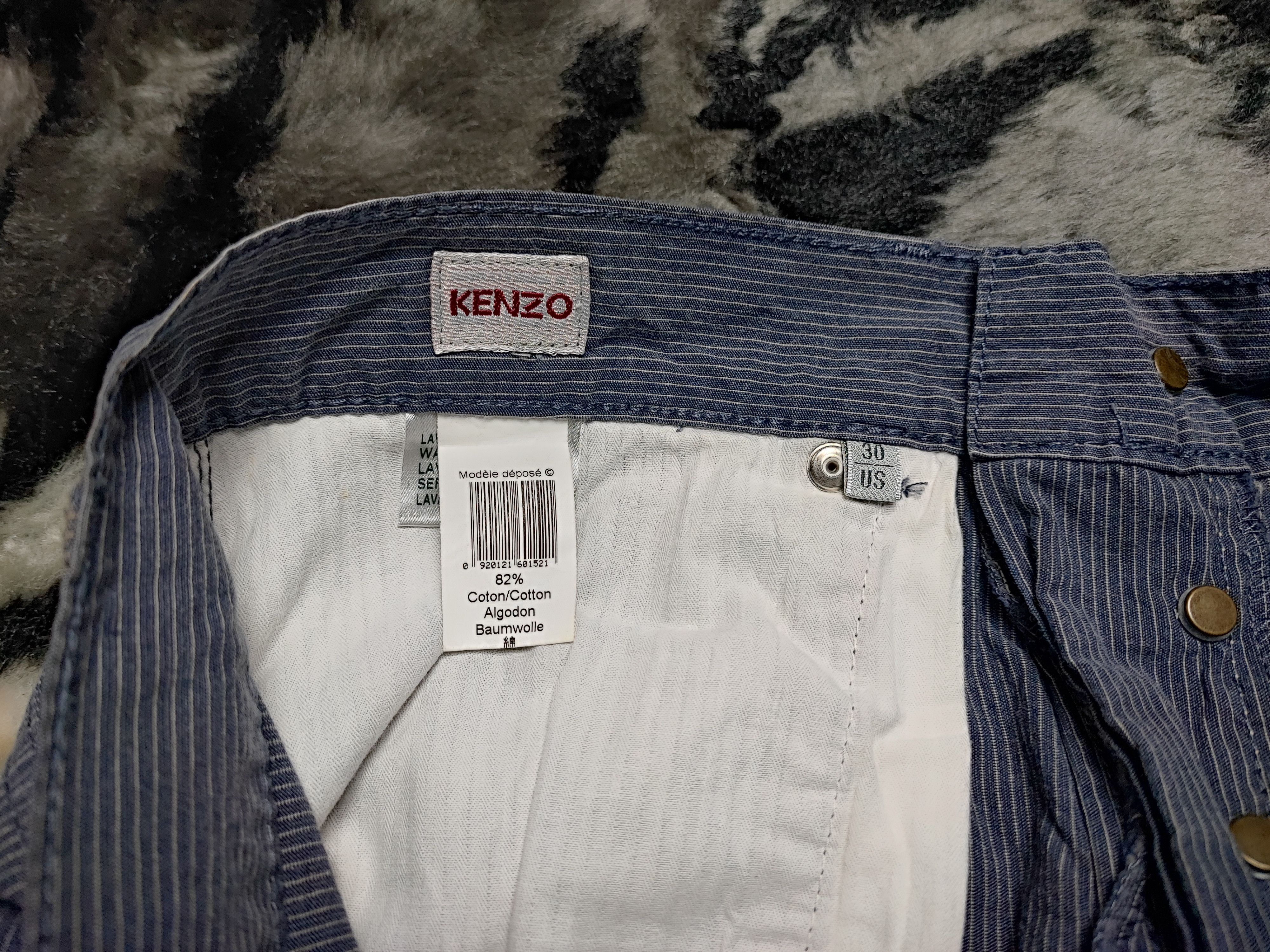 Japanese Brand Stripe Hickory Cotton Pants by Kenzo Size US 30 / EU 46 - 15 Thumbnail