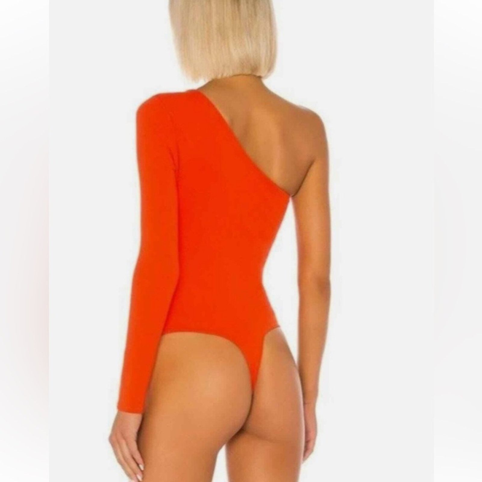 REVOLVE EUC NBD Aaliyah Cut Out One Shoulder Bodysuit Red Orange S Size S / US 4 / IT 40 - 11 Thumbnail