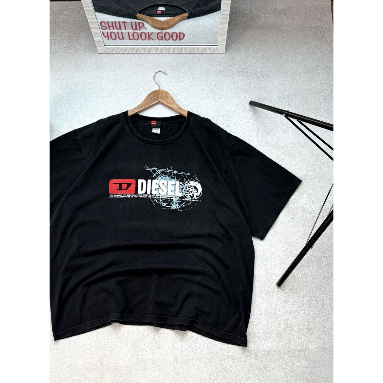 Diesel VINTAGE Diesel T-Shirt Men’s Black Logo Distressed 90s Streetwear XXL Black Logo Diesel Vintage Y2k Shirt Mens Graphic Print Short Sleeve Regular Size US XXL / EU 58 / 5 - 4 Thumbnail