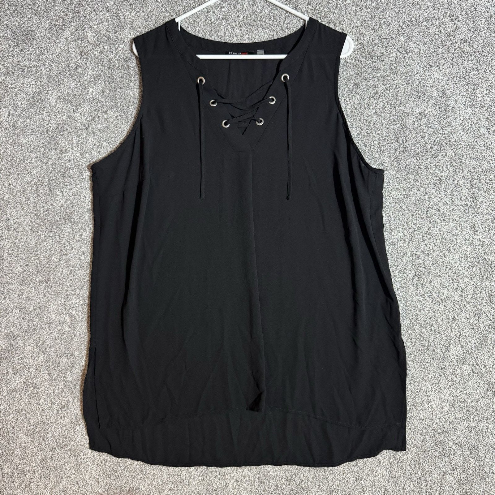 Other Tunic Top Womens 1X Plus Lace Up Grommet Sheer Gothic Grunge Size XL / US 12-14 / IT 48-50 - 1 Thumbnail