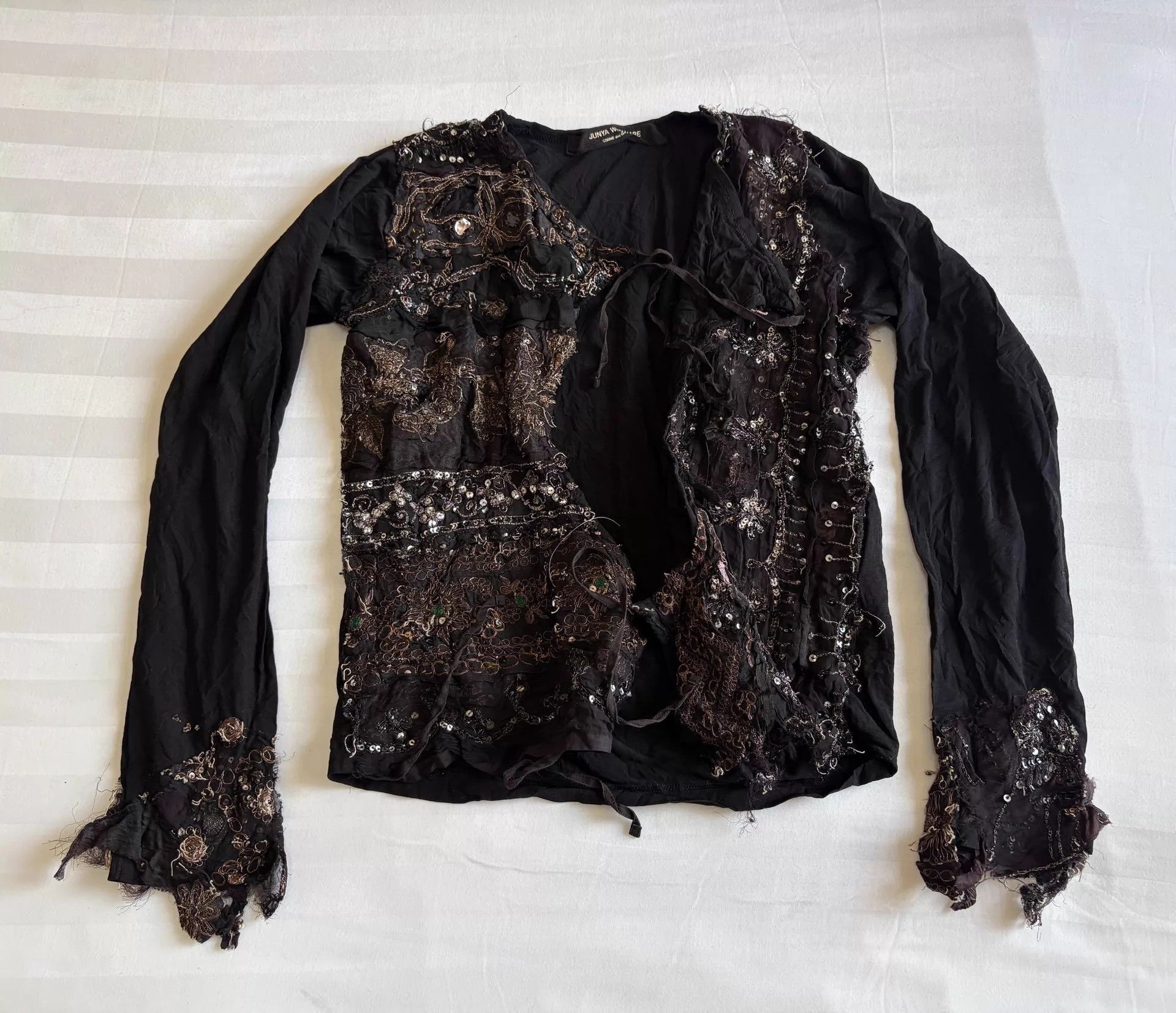 Junya Watanabe Black Embellished Long Sleeve Shirt Size US S / EU 44-46 / 1 - 1 Thumbnail