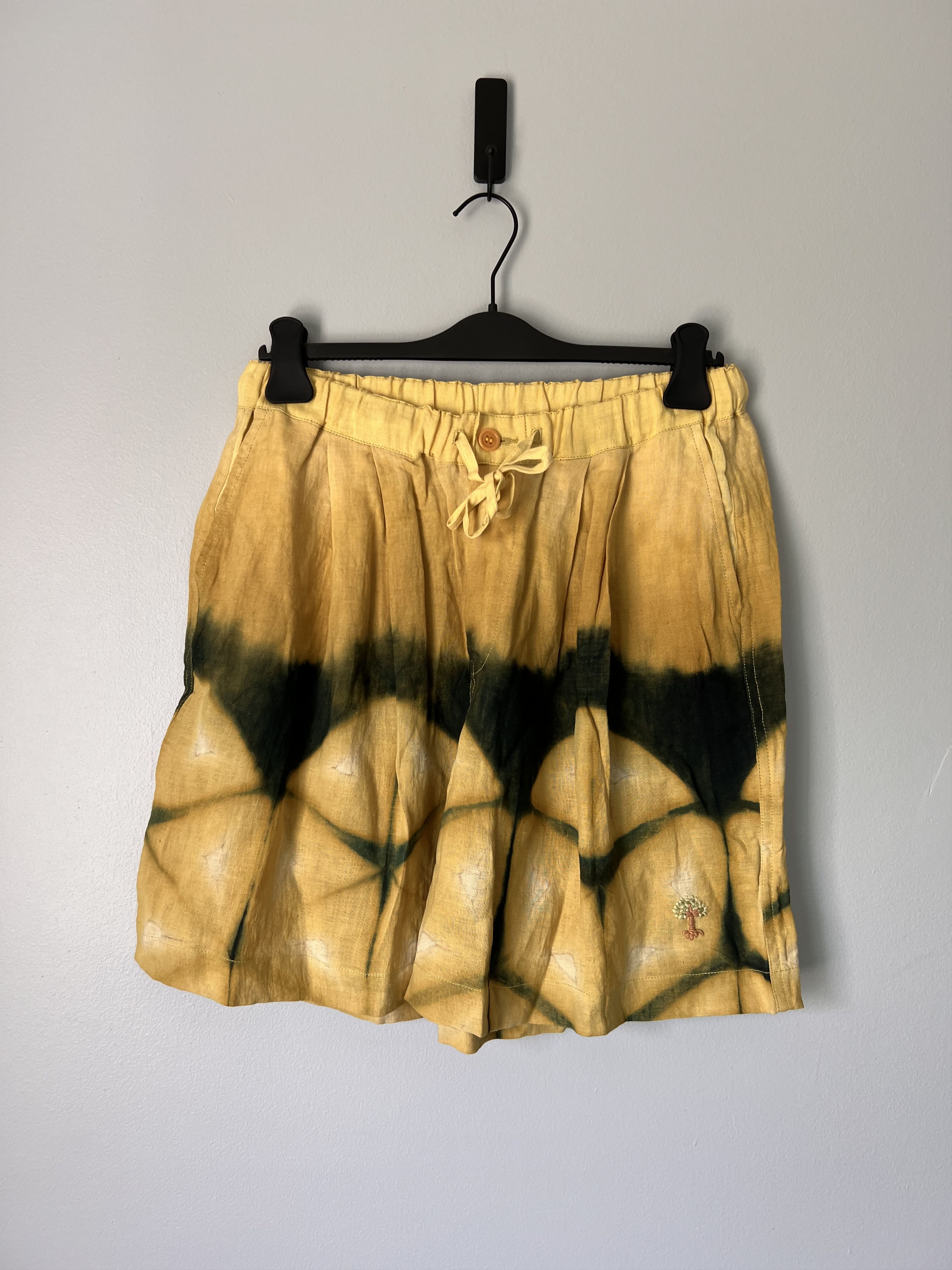 image of Story Mfg. Linen Bridge Shorts In Lemonade Clamp, Men's (Size 30)