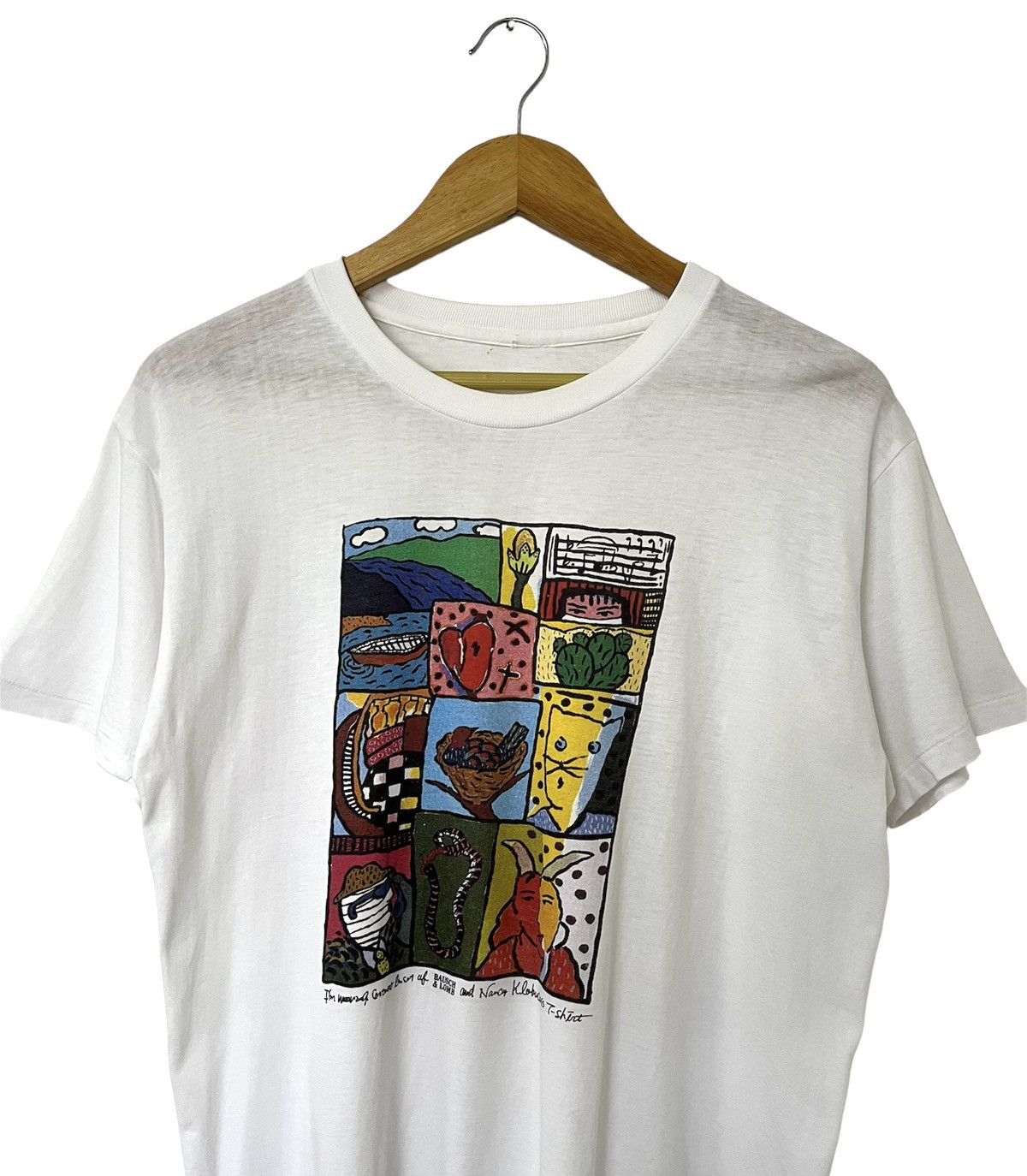 Vintage VINTAGE 90s BAUSCH AND LOMB NANCY KLOBUCAT ART TSHIRT Size US M / EU 48-50 / 2 - 3 Thumbnail