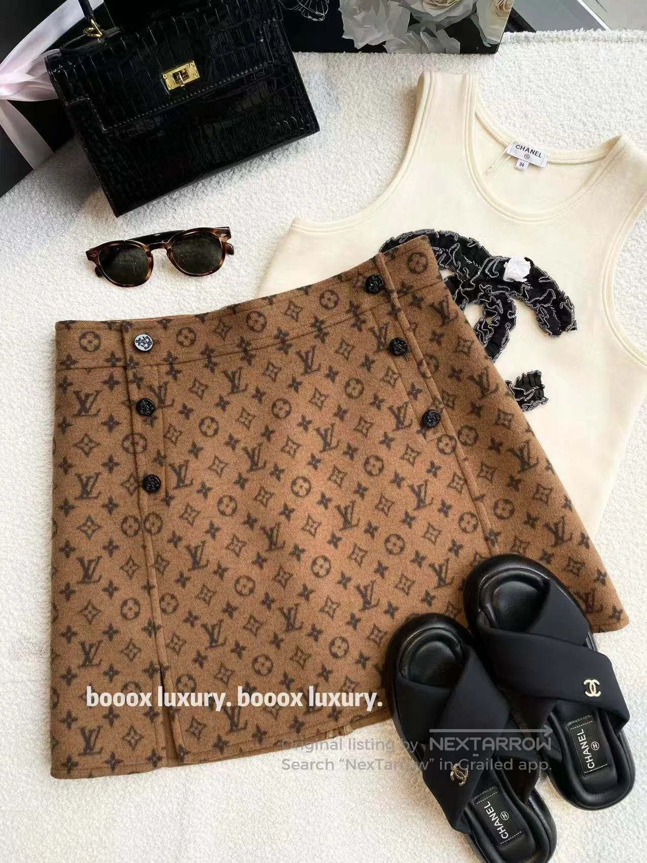 Louis Vuitton Louis Vuitton The old flower is full of printed wool skirt Size 25" / US 0 / IT 36 - 1 Thumbnail
